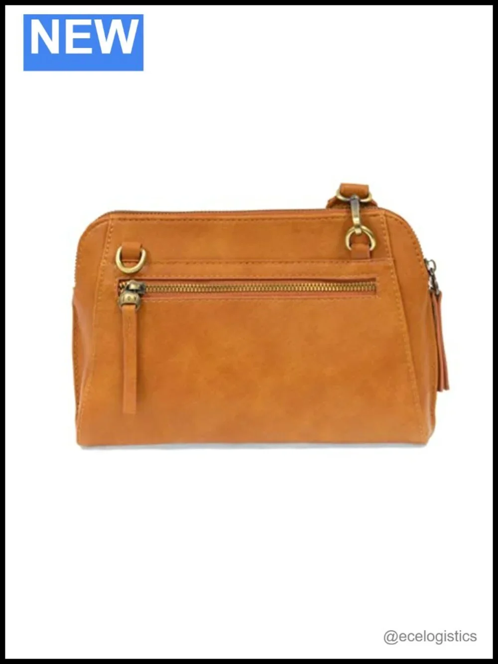 Vegan Leather Woven Strap Crossbody Wristlet with Zip Pockets Gold Hardware